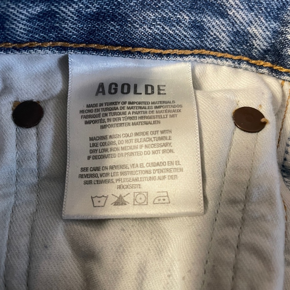 Agolde Distressed Blue Jeans, Size 27 - Picture 4 of 4